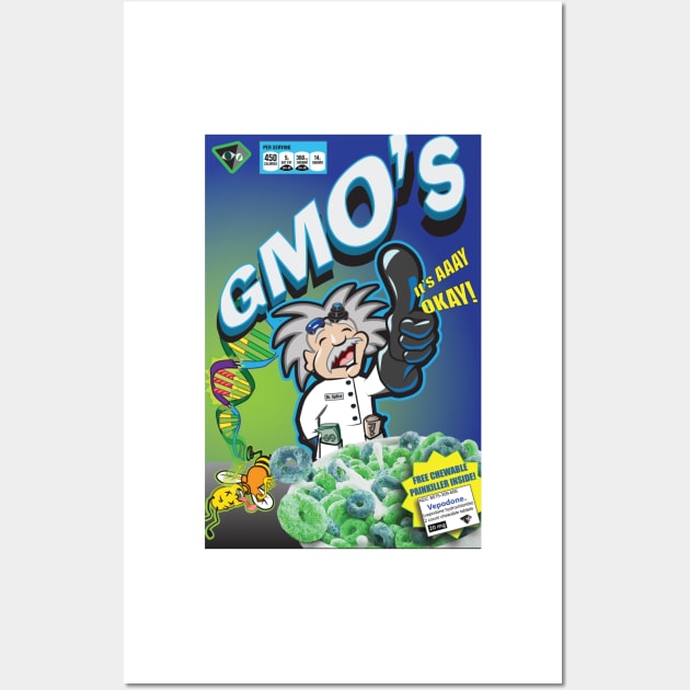 GMO'S Cereal Box Wall Art by SteveGrime